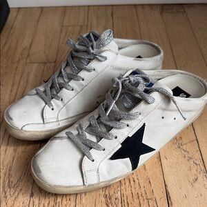 Golden Goose Sabot Leather Black Star Size 41